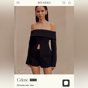 Meshki Celene Off-Shoulder Jacket - Black